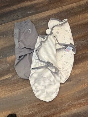 SwaddleMe Baby Swaddle Trio - Gray, Light Gray, White Star